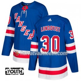 Lasten NHL New York Rangers Pelipaita Henrik Lundqvist 30 Adidas 2017-2018 Sininen Authentic